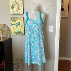 Soybu Athletic Tennis Dress Criss Cross Strap Detail Turquoise Size Medium